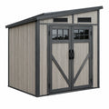 Abri de jardin 191 x 122 x 183 cm en résine gris/anthracite avec double porte ventilée