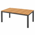 Table de jardin 180 x 90 cm bois naturel et métal noir - style contemporain
