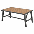 Table de jardin 150 x 90 x 75 cm en acier marron noir style industriel