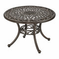Table de jardin ronde 106 cm en aluminium brun style classique ajouré