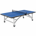 Table de tennis de table 274 x 152.5 x 76 cm bleue en acier à roulettes
