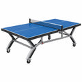 Table de tennis de table 274 x 152.5 x 76 cm acier bleu pliable à roulettes