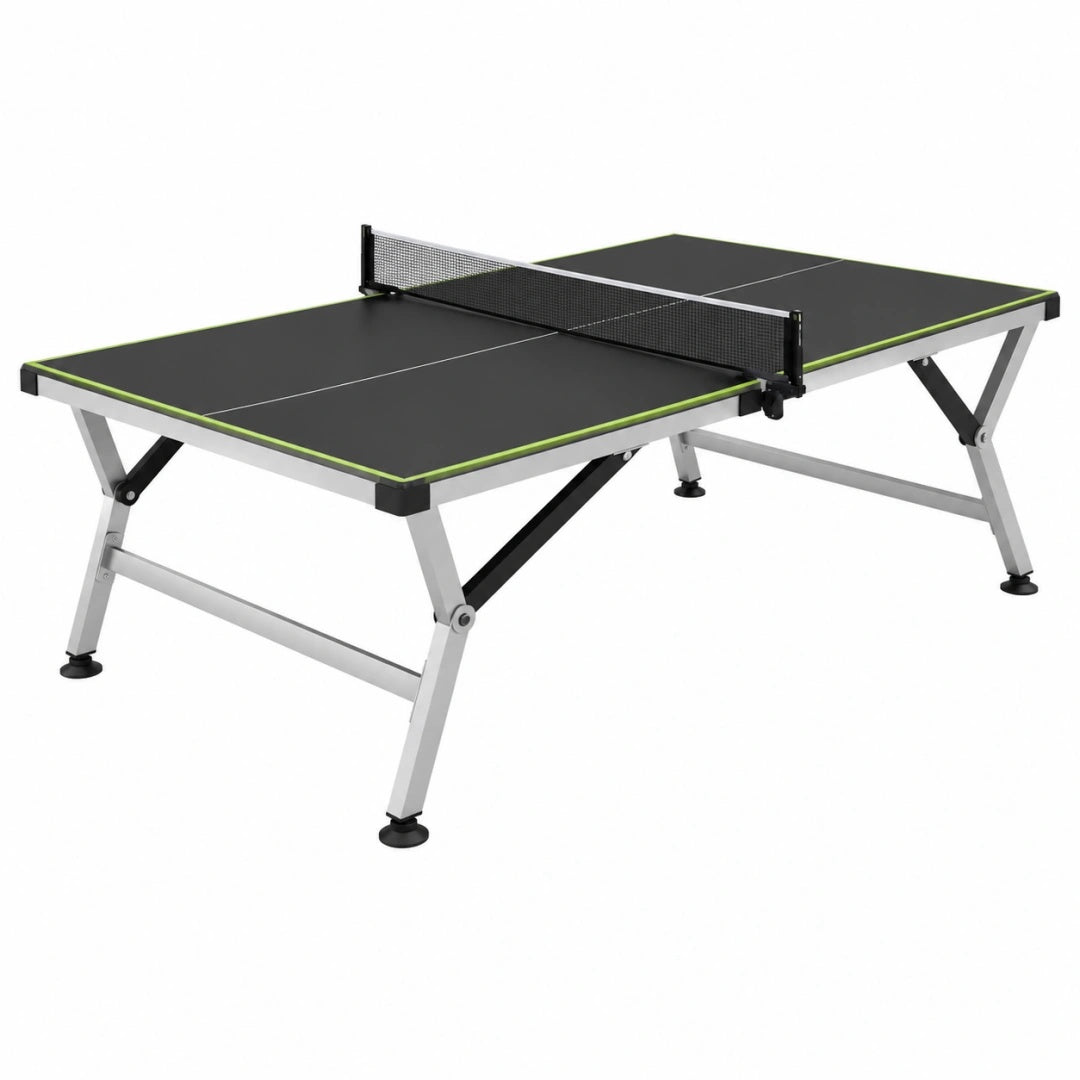 Table de tennis de table 274 x 152.5 x 76 cm en acier noir argent vert pliante